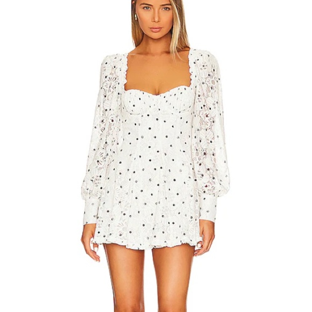 For Love and Lemons Donna Long Sleeve Mini Dress